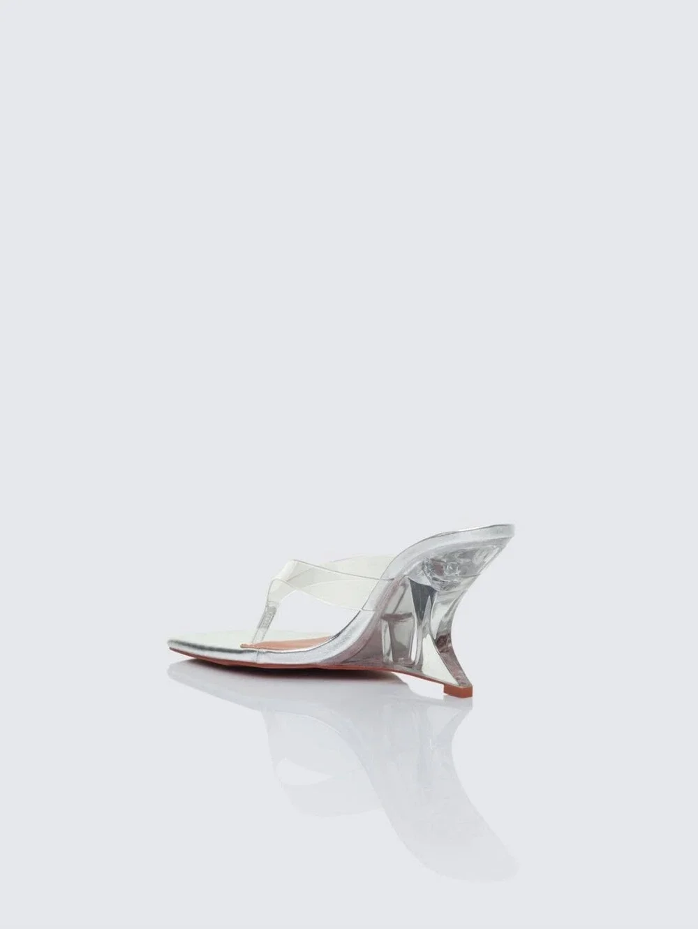 FINESSE Abigail Silver Perspex Thong Sandals/Size 7/NWB/MSRP 68